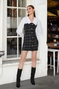 Vestido mini cuello camisero