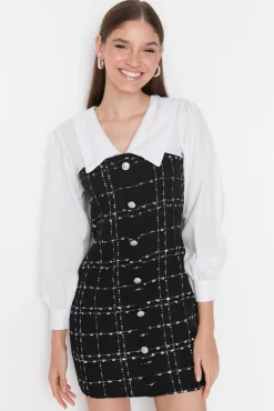 Vestido mini cuello camisero