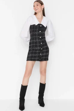 Vestido mini cuello camisero