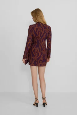 Vestido mini drapeado estampado