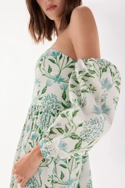 Vestido palabra de honor estampado