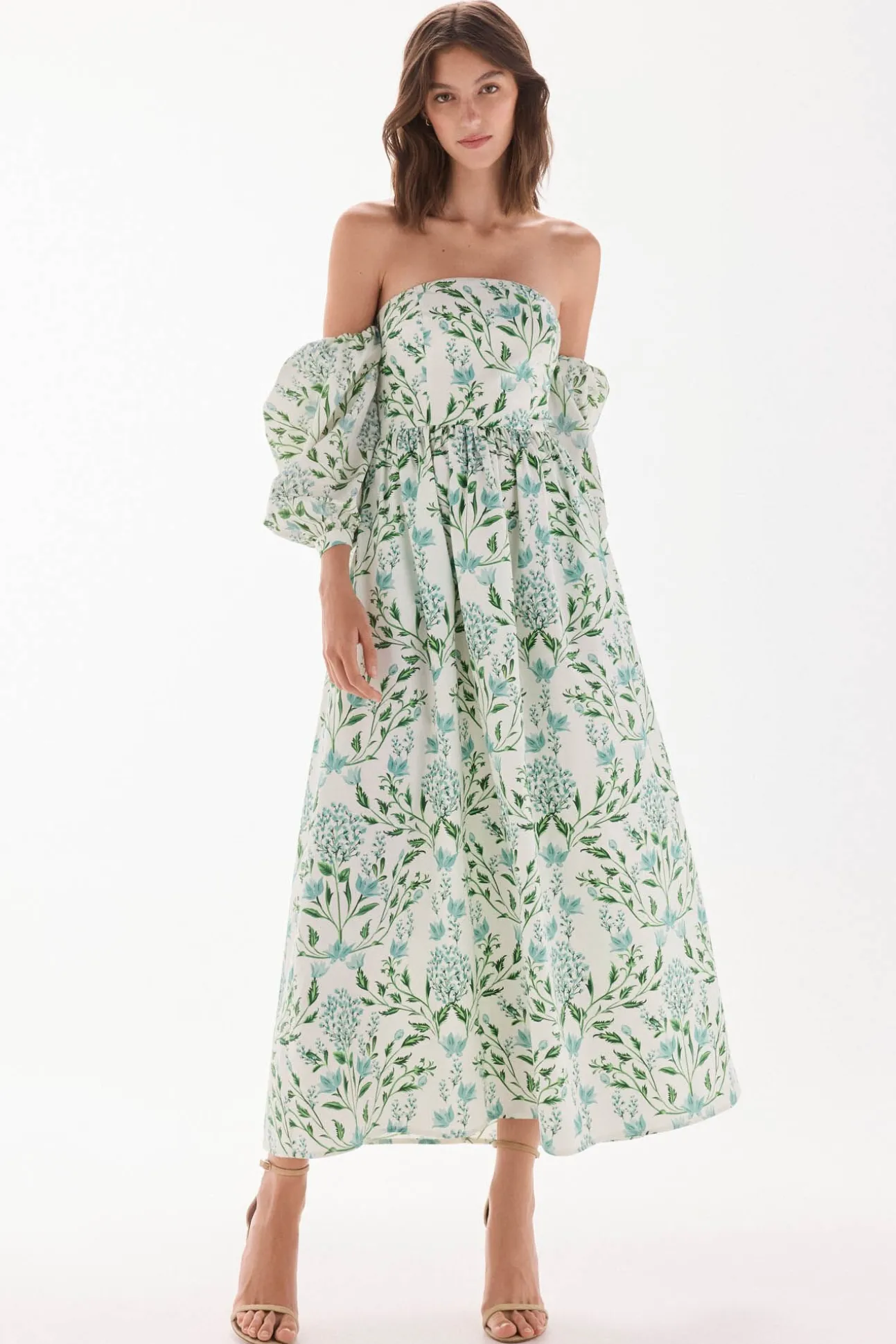 Vestido palabra de honor estampado