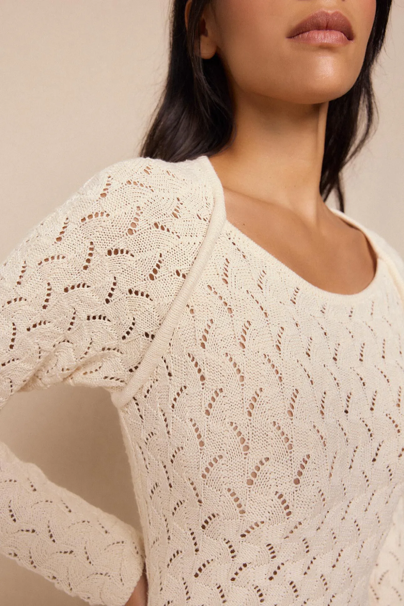 Vestido punto calado multicolor