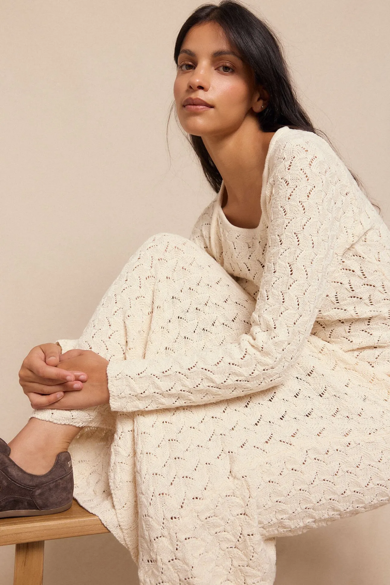 Vestido punto calado multicolor