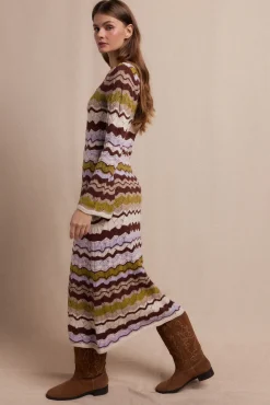 Vestido punto ondas multicolor