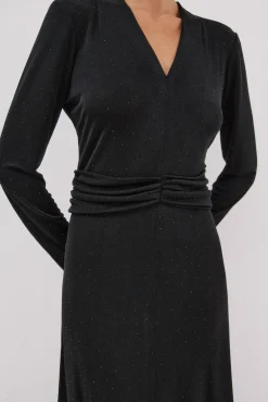 Vestido satinado brillos