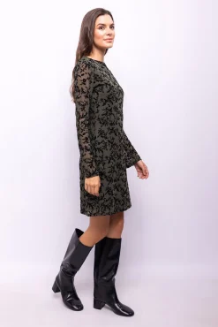 Vestido tejido flocado