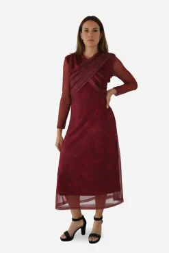 Vestido tul estampado flores