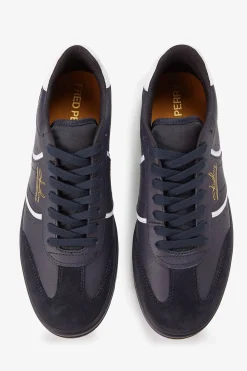 Zapatilla B4 embossed leather/suede