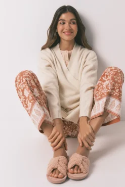 Zapatilla casa borreguito rosa