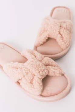 Zapatilla casa borreguito rosa