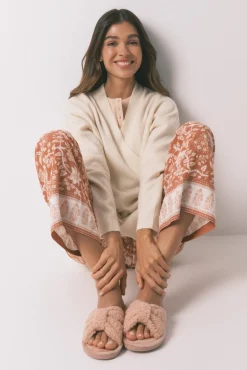 Zapatilla casa borreguito rosa