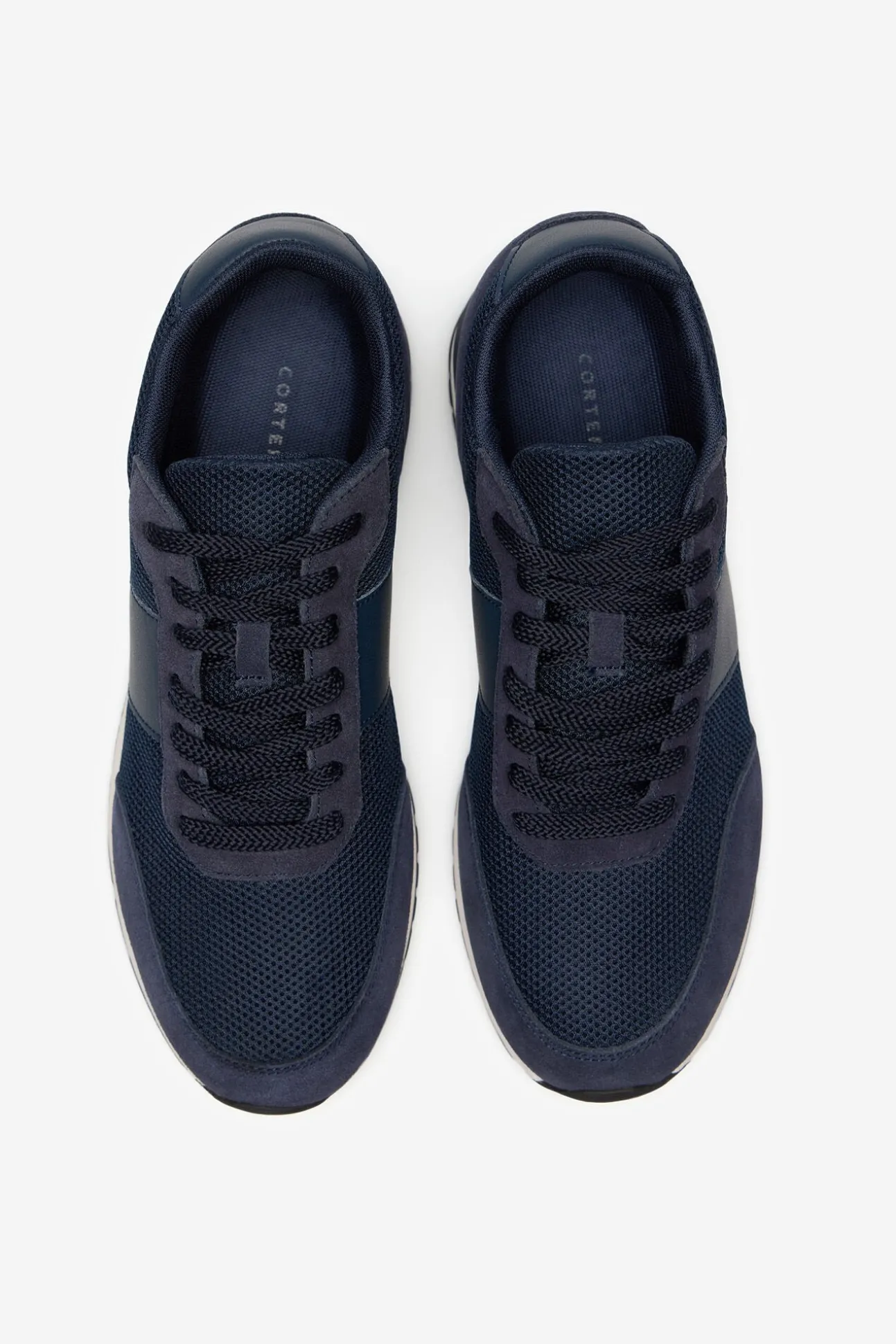 Zapatilla piel y textil