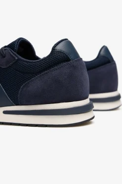 Zapatilla piel y textil