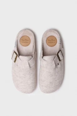 Zapatilla Tipo Zueco Para Mujer En Fieltro