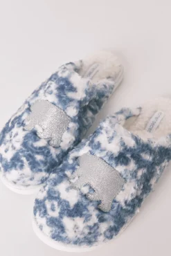 Zapatillas casa borreguito parche oso brillo