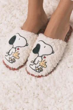 Zapatillas casa borreguito cuadros Snoopy