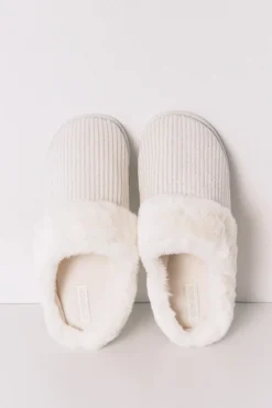 Zapatillas casa canalé pelo blanco lurex