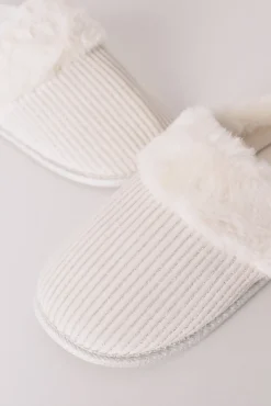 Zapatillas casa canalé pelo blanco lurex
