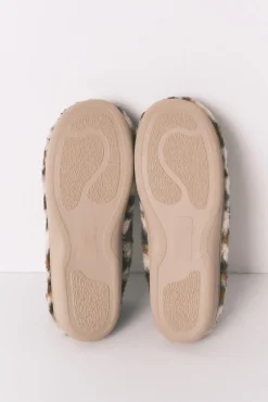 Zapatillas casa mocasín borreguito animal print