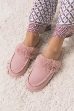 Zapatillas casa pelo sintético rosa