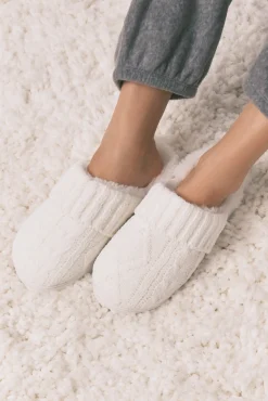 Zapatillas casa punto tricot blanco