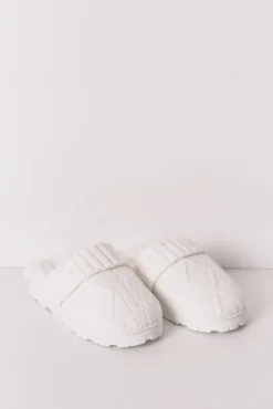Zapatillas casa punto tricot blanco