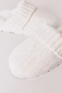 Zapatillas casa punto tricot blanco
