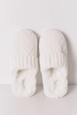 Zapatillas casa punto tricot blanco