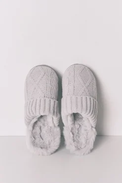 Zapatillas casa punto tricot gris