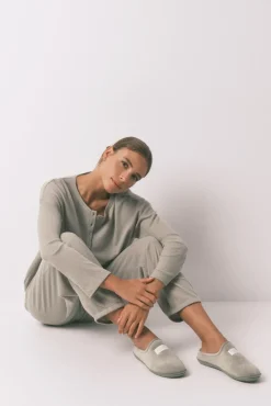 Zapatillas casa velour verde