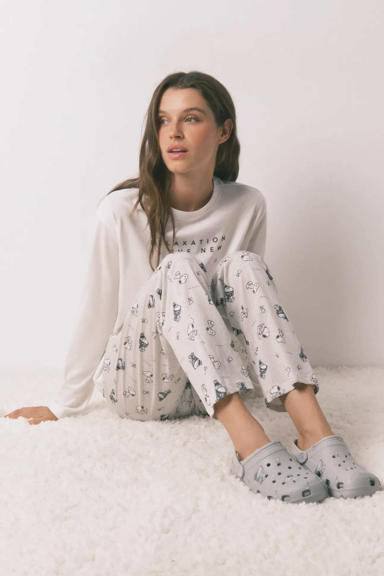 Zapatillas casa zueco borrego Snoopy