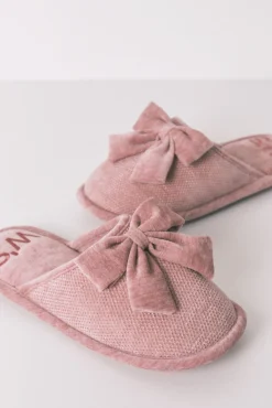 Zapatillas cerradas chenilla rosa