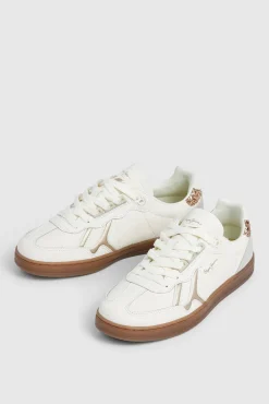 Zapatillas Piel Con Detalles En Ante