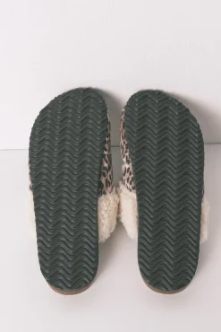 Zapatillas tipo zueco borreguito animal print