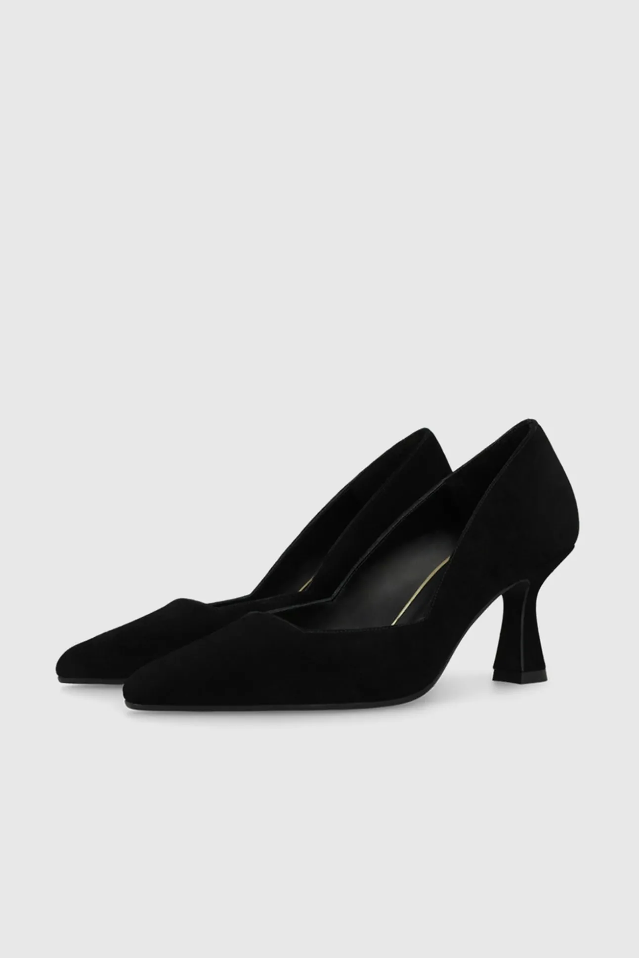 Zapatos de salón ante con escote cuadrado