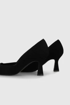 Zapatos de salón ante con escote cuadrado